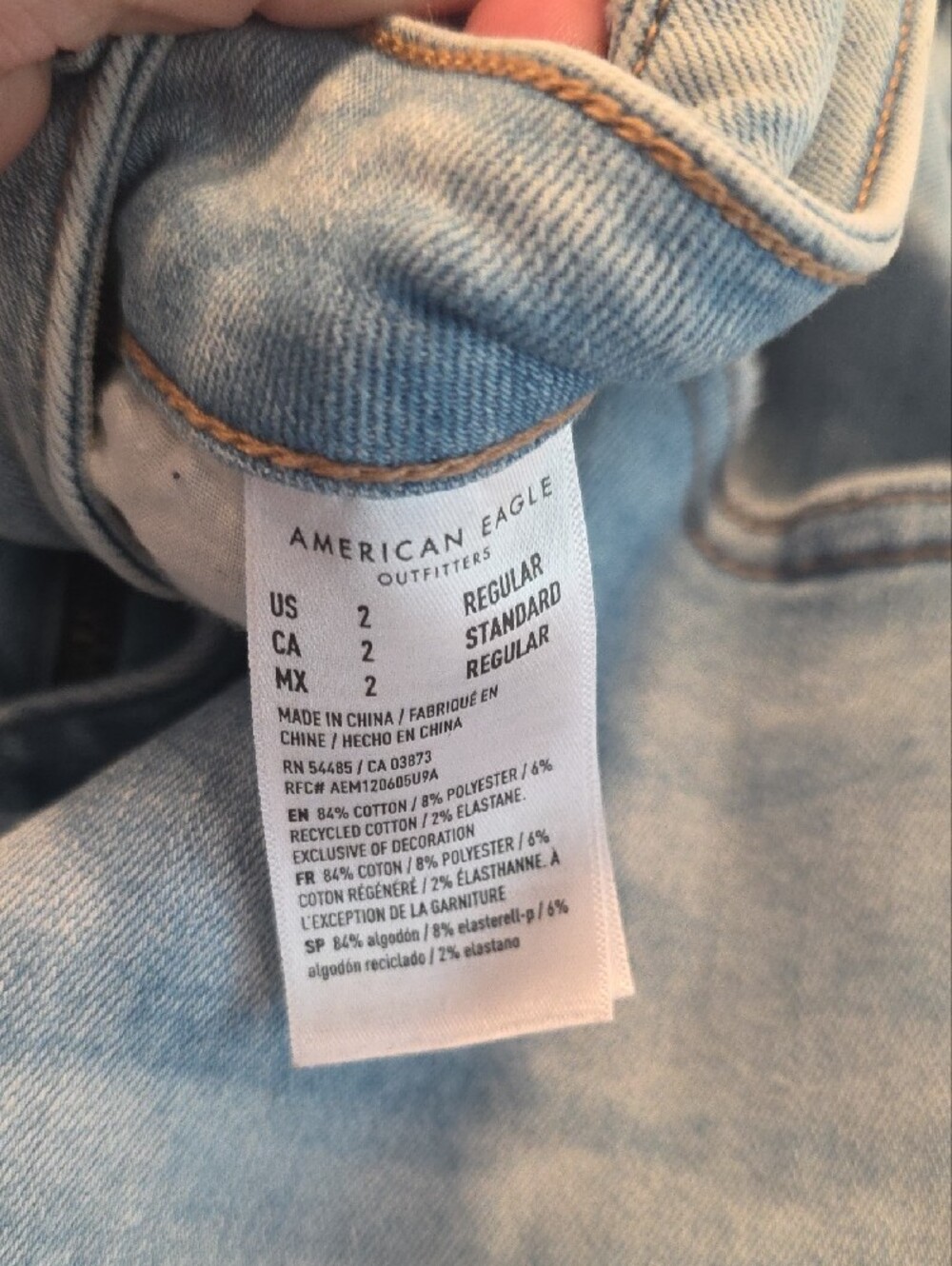 American Eagle Outfitters Light Blue Distressed Flare Jeans - Picture 3 of 5